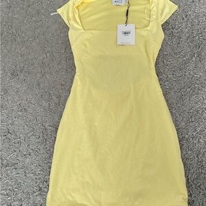 Yellow Cap Sleeve Dress